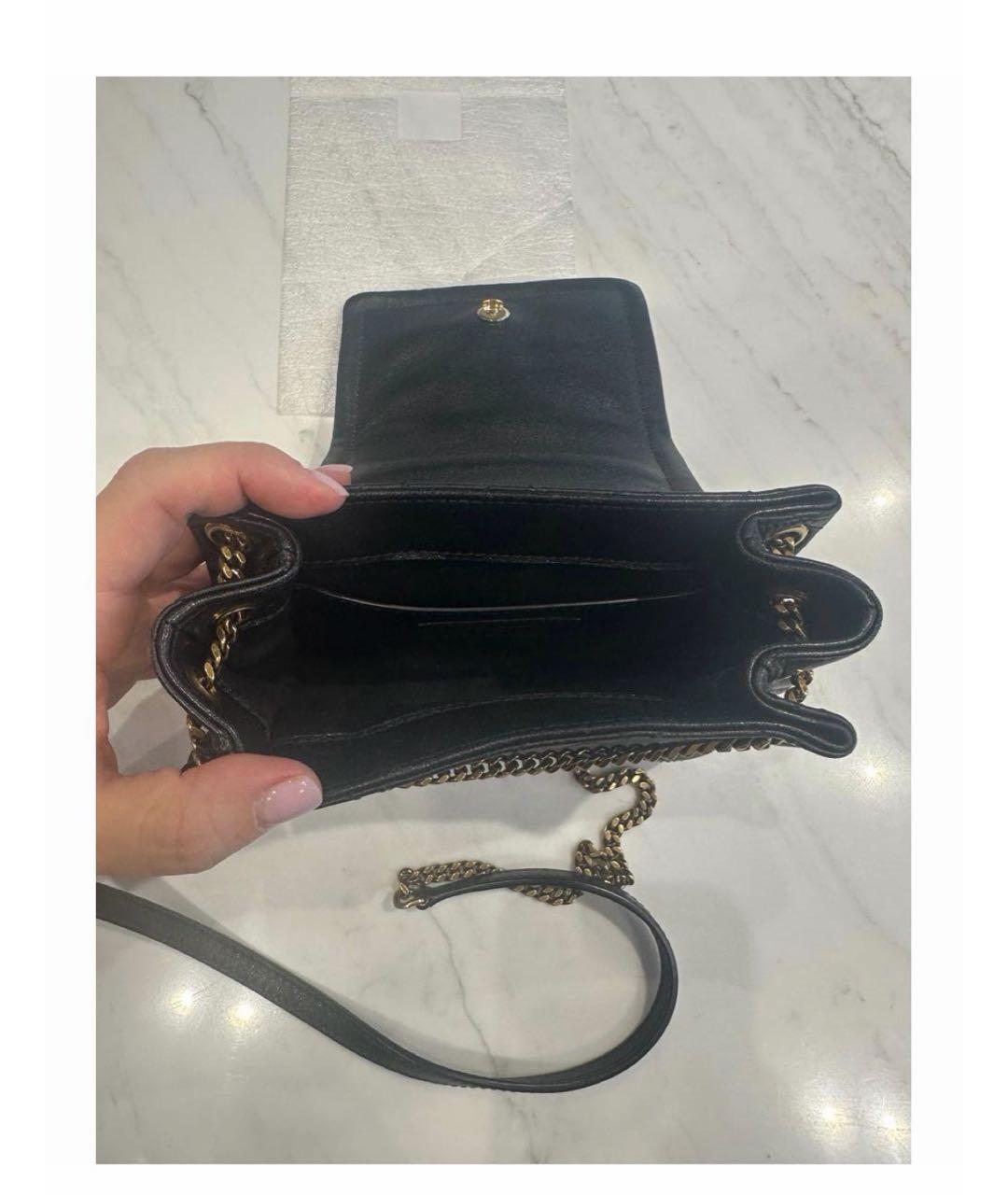 SAINT LAURENT Черная кожаная сумка через плечо, фото 4