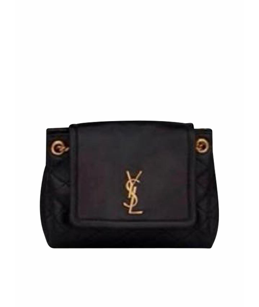 SAINT LAURENT Черная кожаная сумка через плечо, фото 1