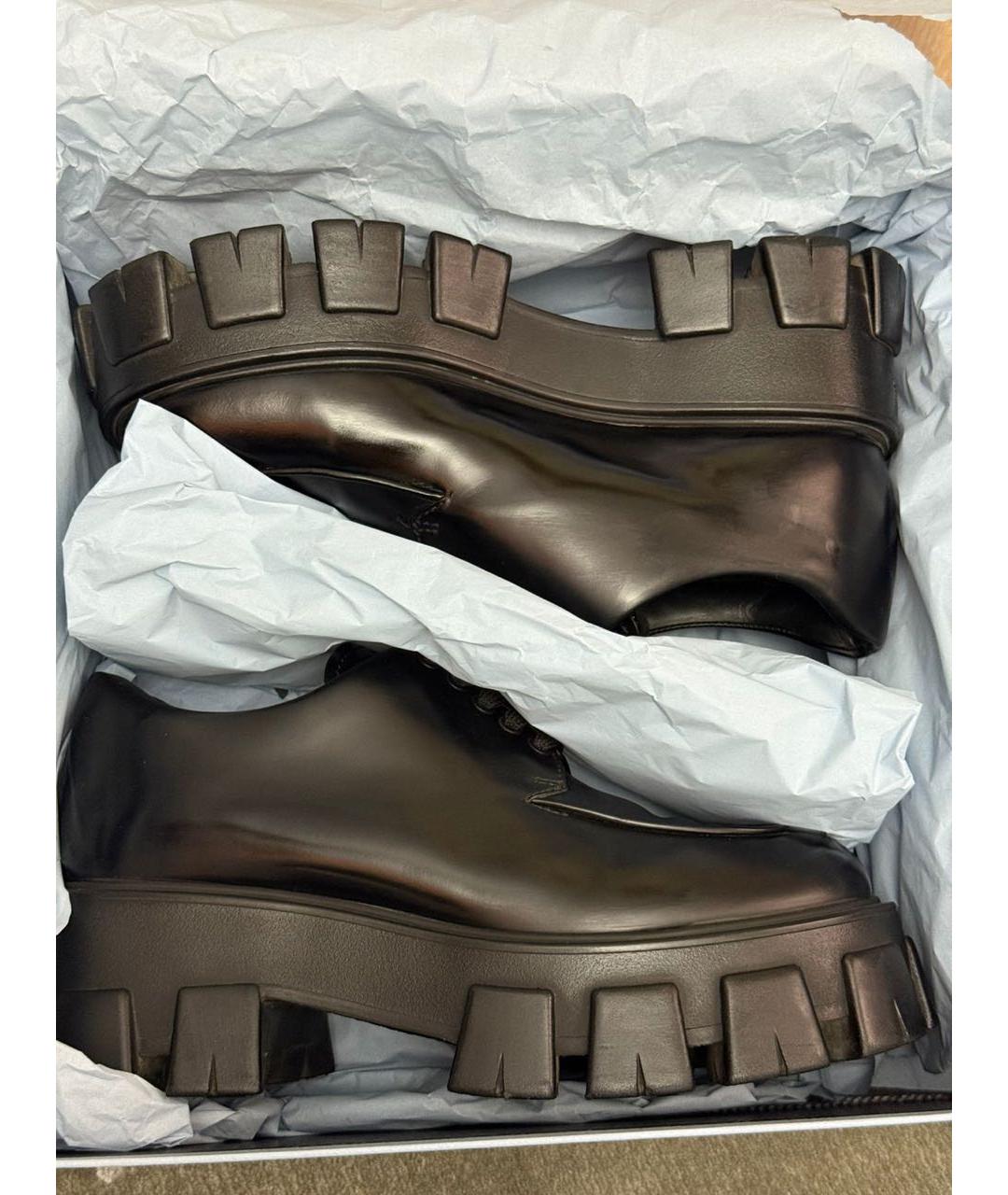 PRADA Черные кожаные ботинки, фото 3