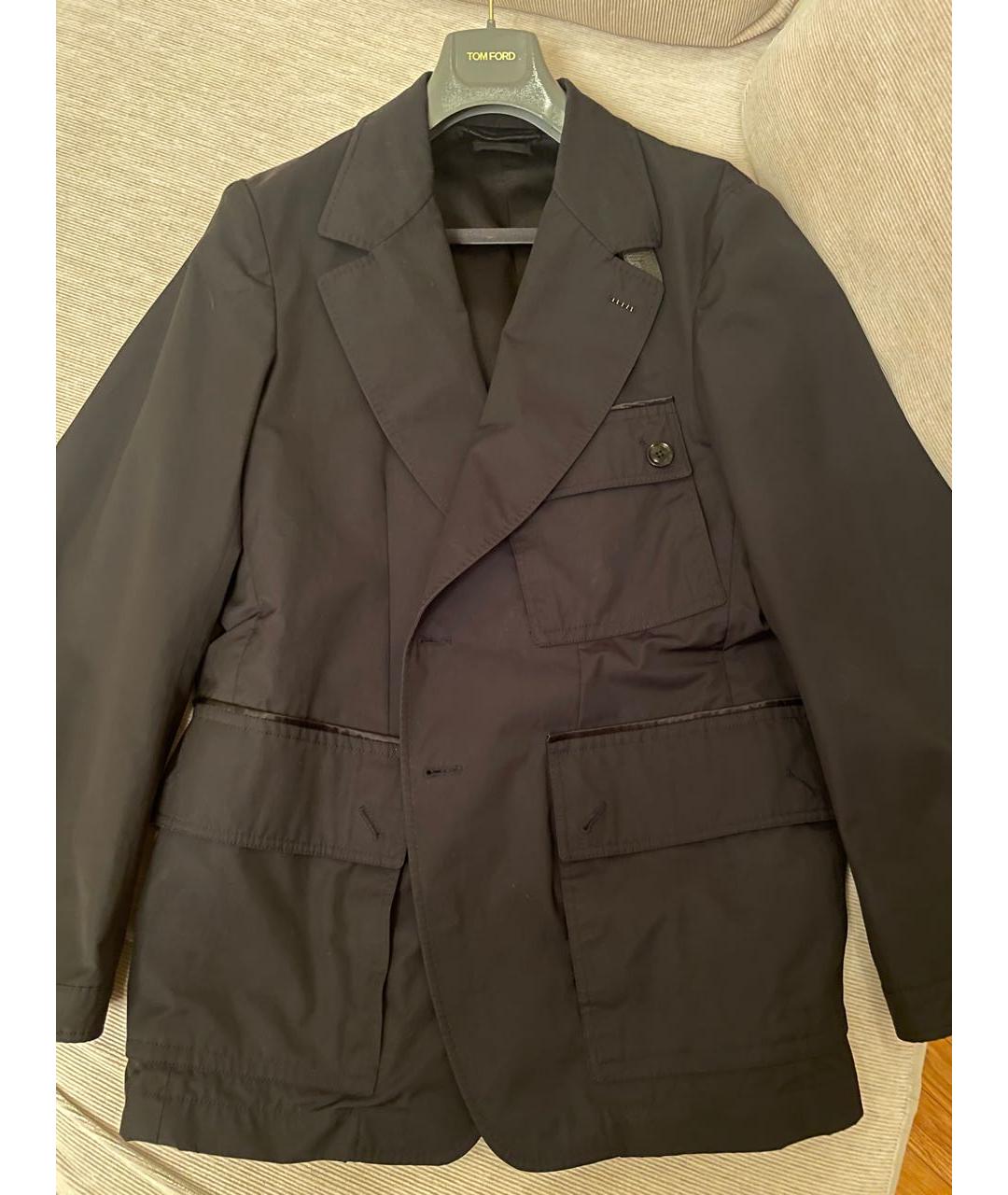 TOM FORD Черный полиэстеровый тренч / плащ, фото 8