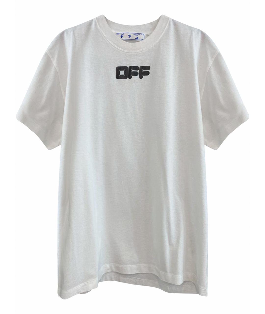 OFF-WHITE Белая хлопковая футболка, фото 1