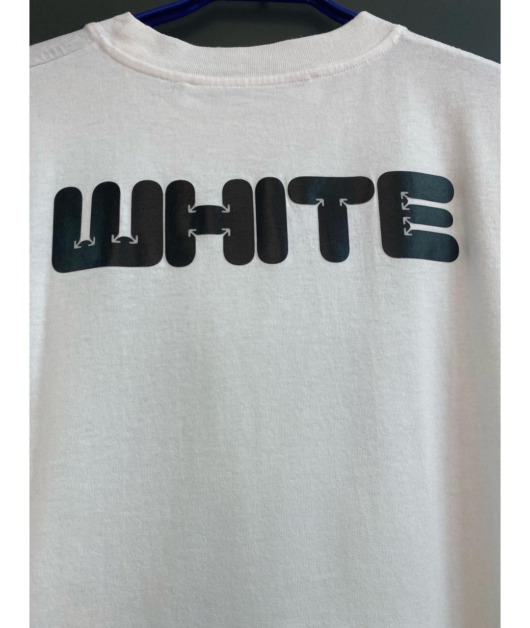 OFF-WHITE Белая хлопковая футболка, фото 4