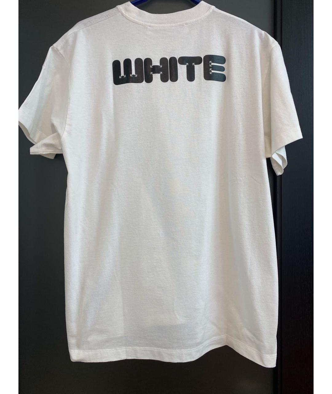 OFF-WHITE Белая хлопковая футболка, фото 2