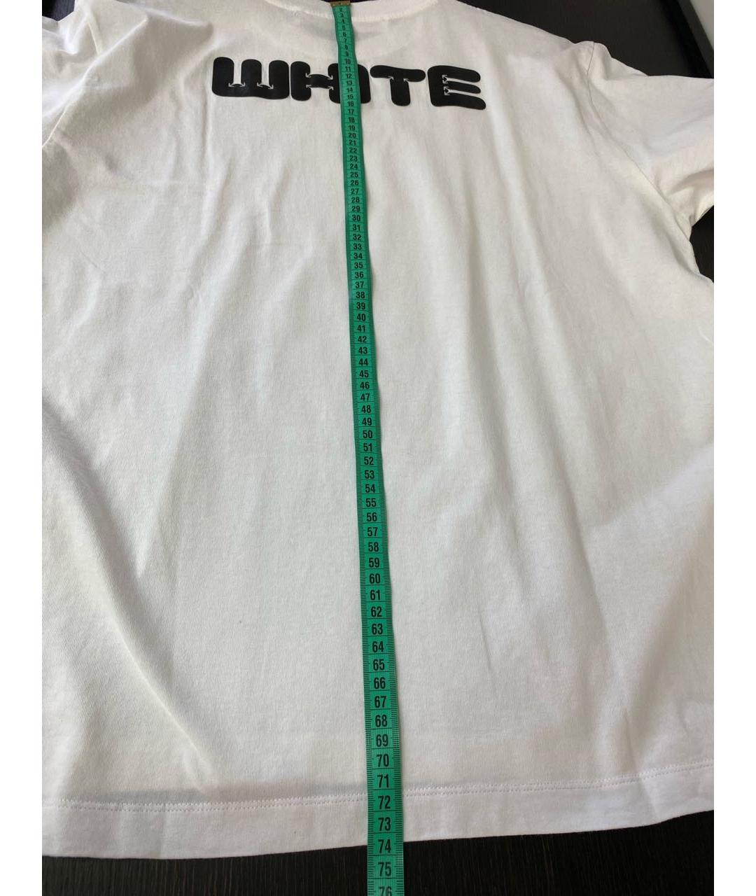 OFF-WHITE Белая хлопковая футболка, фото 7