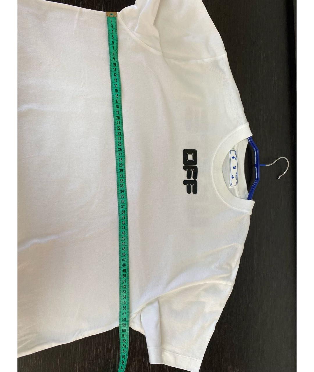 OFF-WHITE Белая хлопковая футболка, фото 6