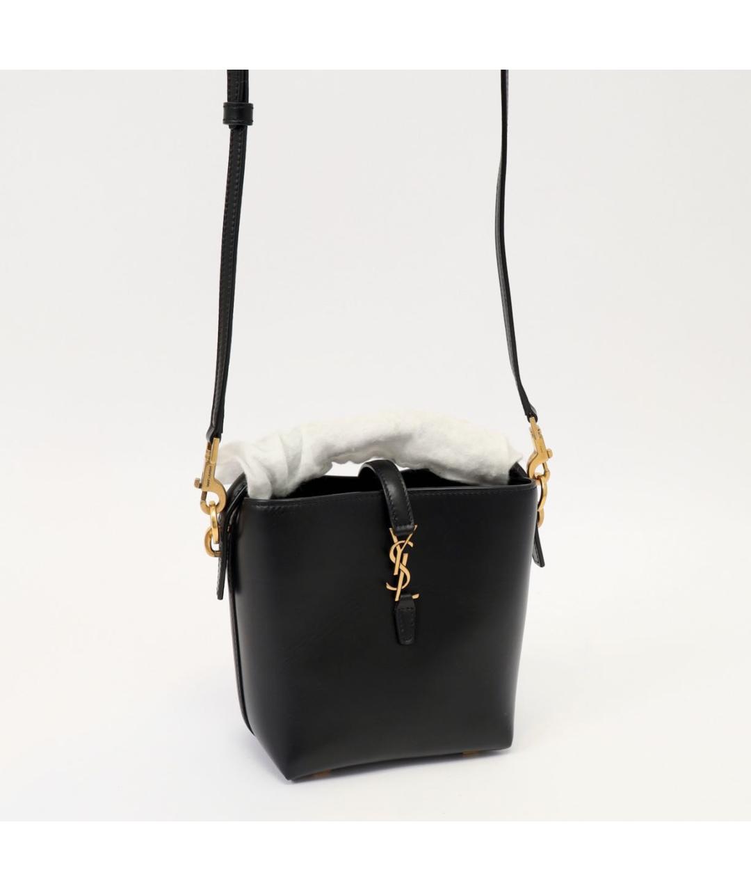 SAINT LAURENT Черная кожаная сумка через плечо, фото 5