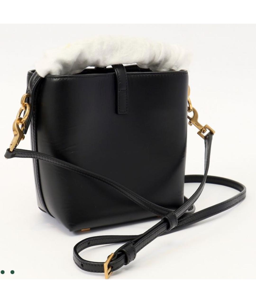 SAINT LAURENT Черная кожаная сумка через плечо, фото 4