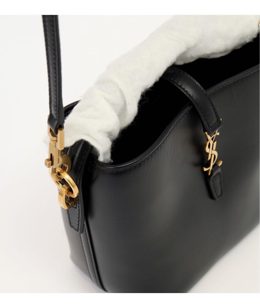 SAINT LAURENT Черная кожаная сумка через плечо, фото 8
