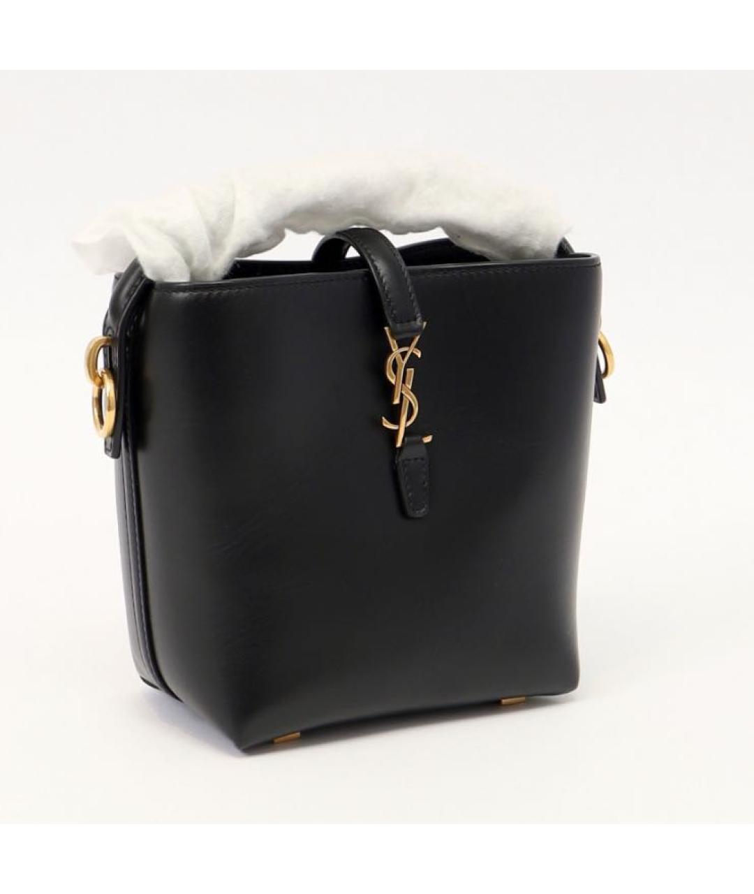 SAINT LAURENT Черная кожаная сумка через плечо, фото 3