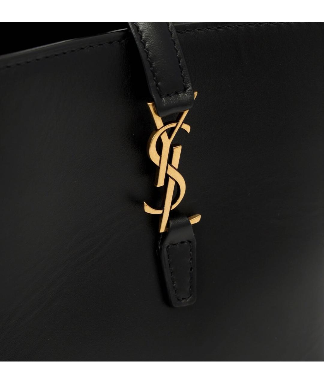 SAINT LAURENT Черная кожаная сумка через плечо, фото 6