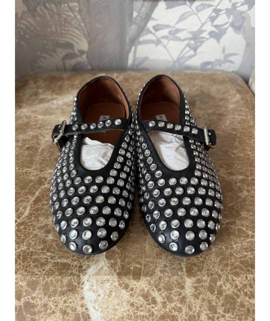 ALAIA Черные кожаные балетки, фото 4