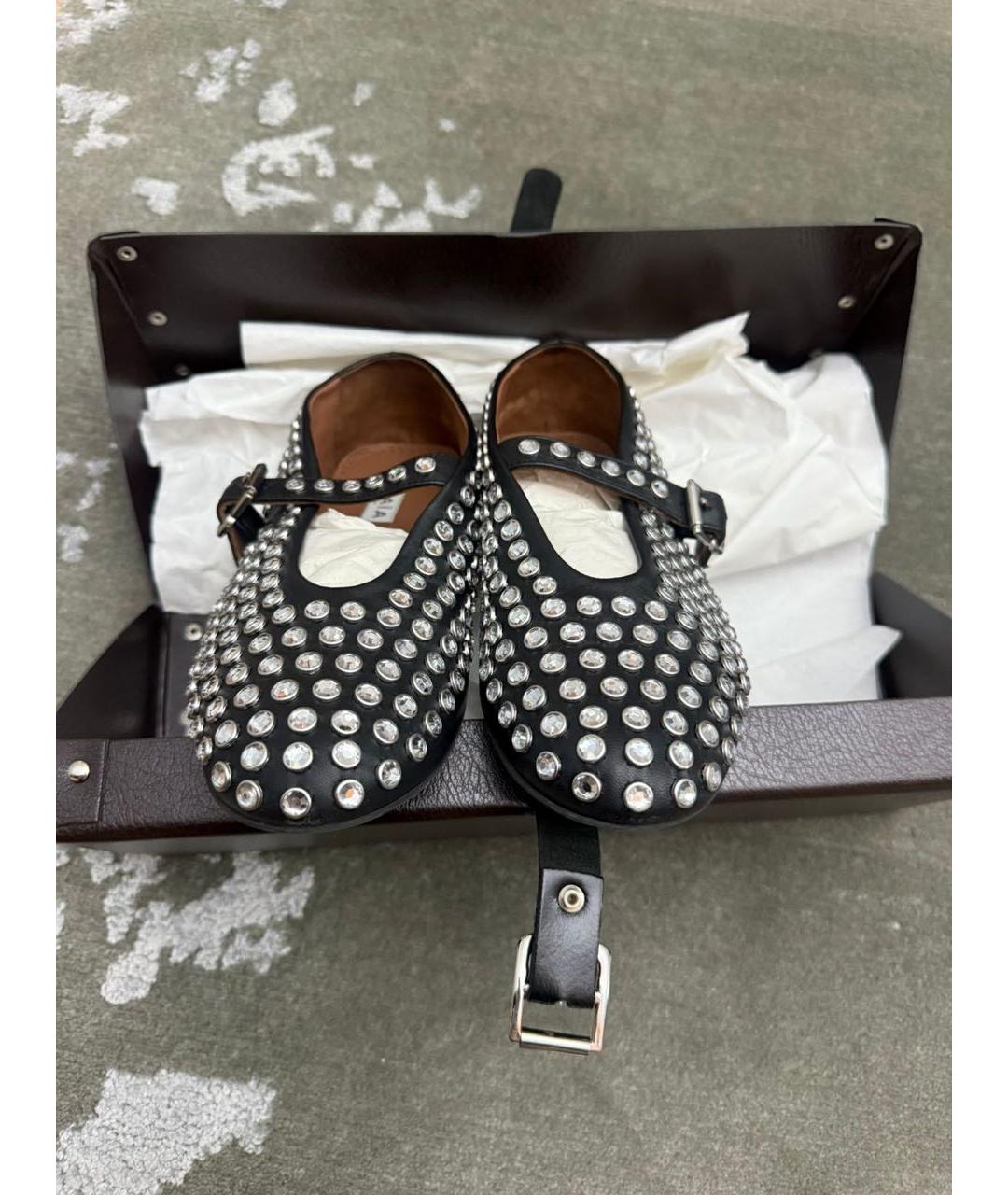 ALAIA Черные кожаные балетки, фото 6