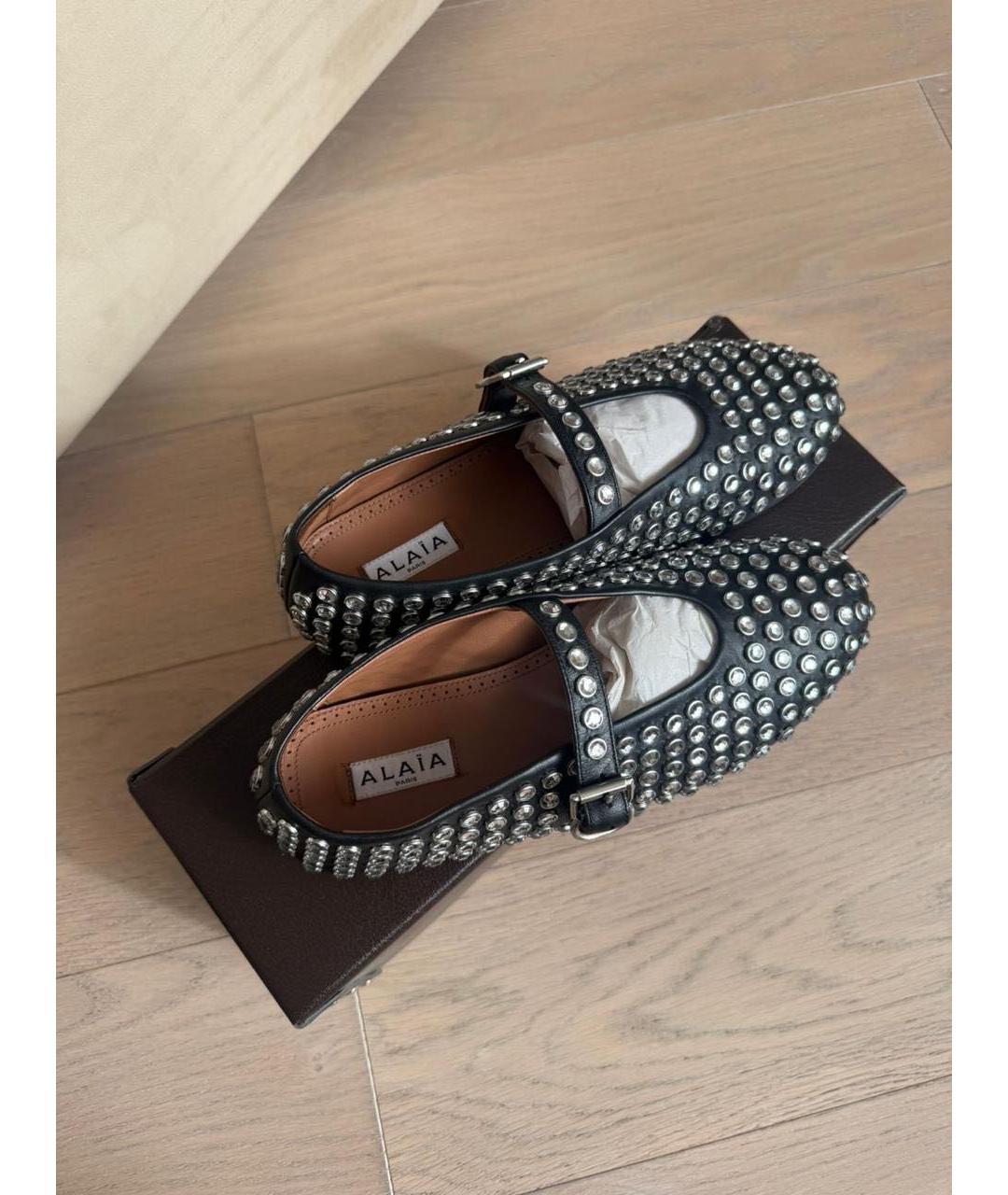 ALAIA Черные кожаные балетки, фото 7