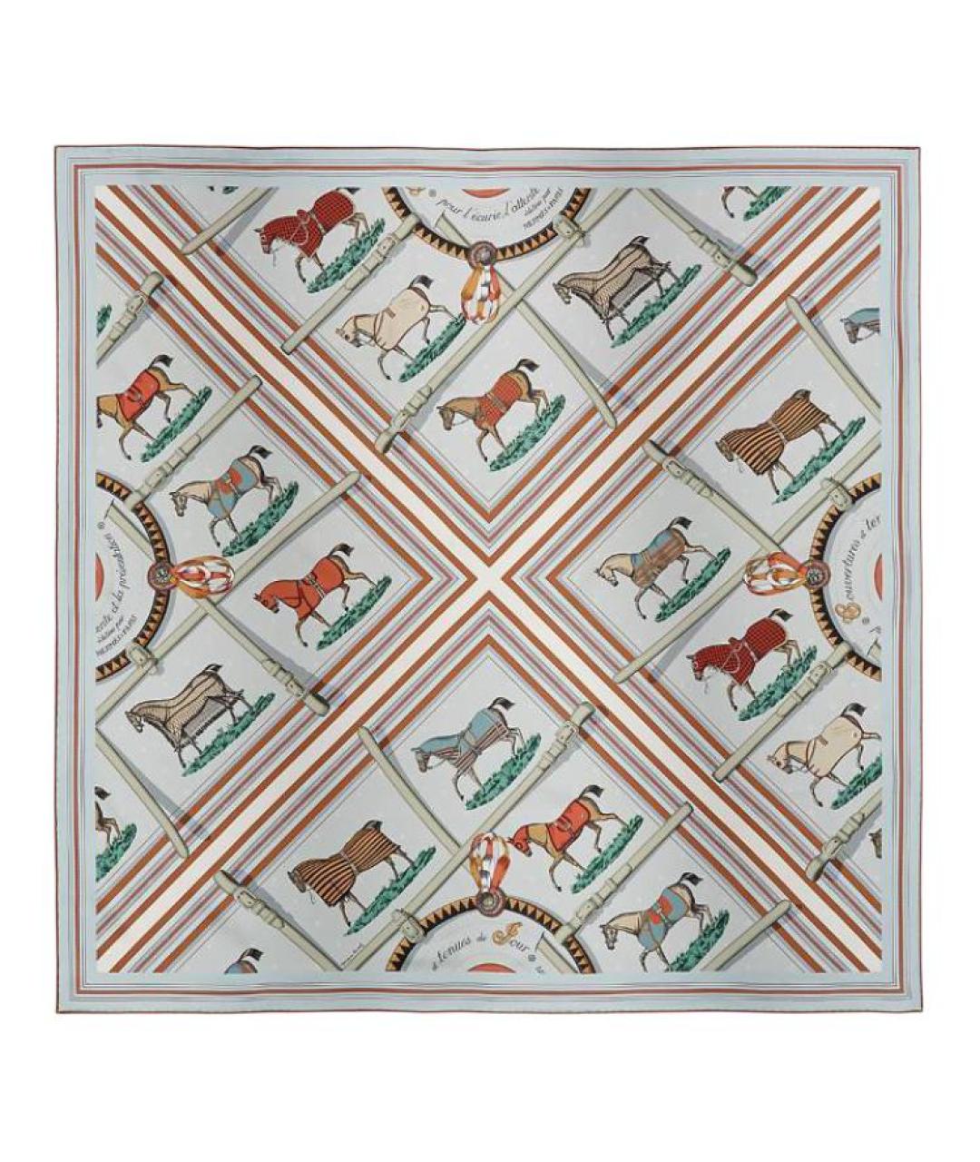 HERMES Мульти шелковый шарф, фото 2