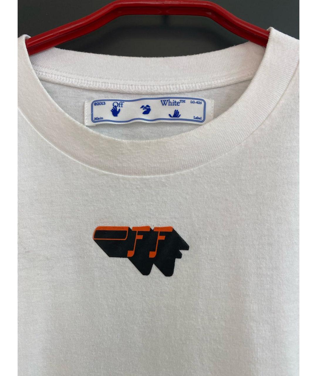 OFF-WHITE Белая хлопковая футболка, фото 3