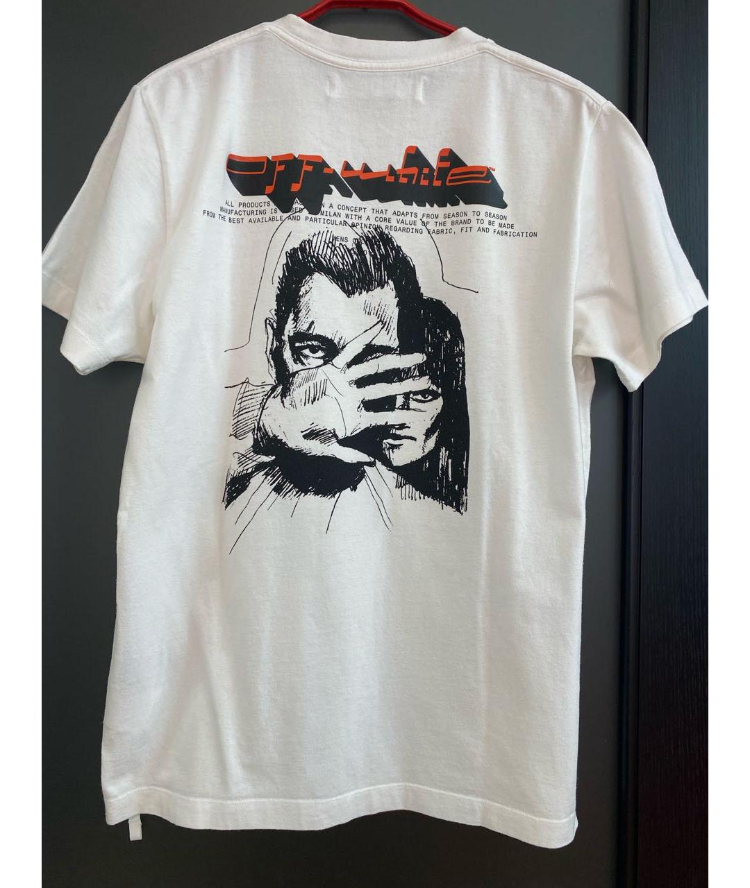 OFF-WHITE Белая хлопковая футболка, фото 2