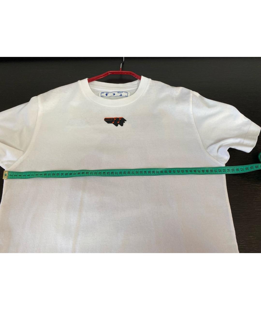 OFF-WHITE Белая хлопковая футболка, фото 6
