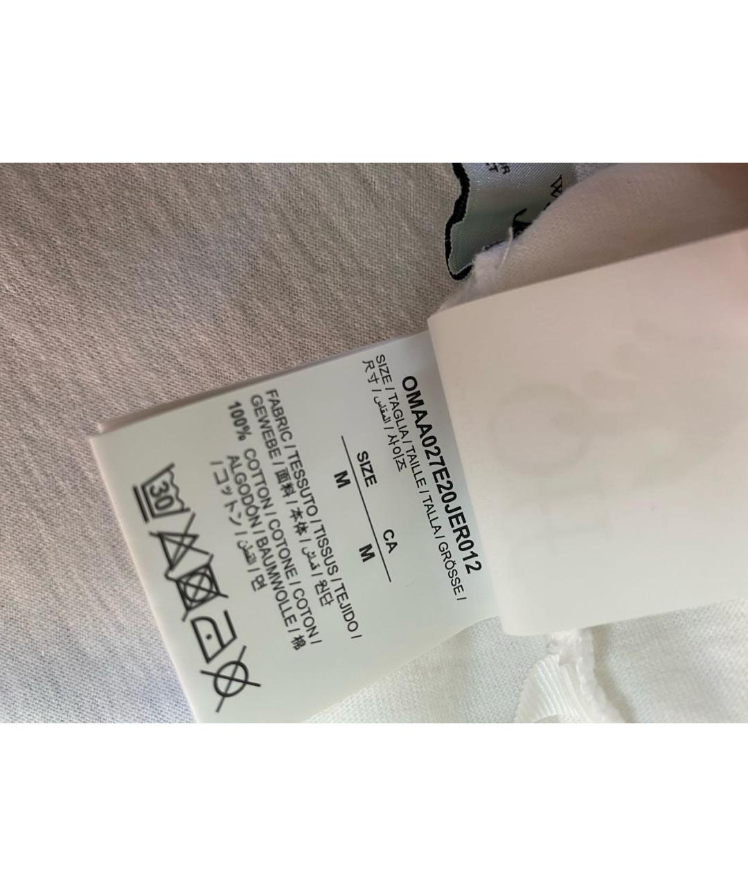 OFF-WHITE Белая хлопковая футболка, фото 5