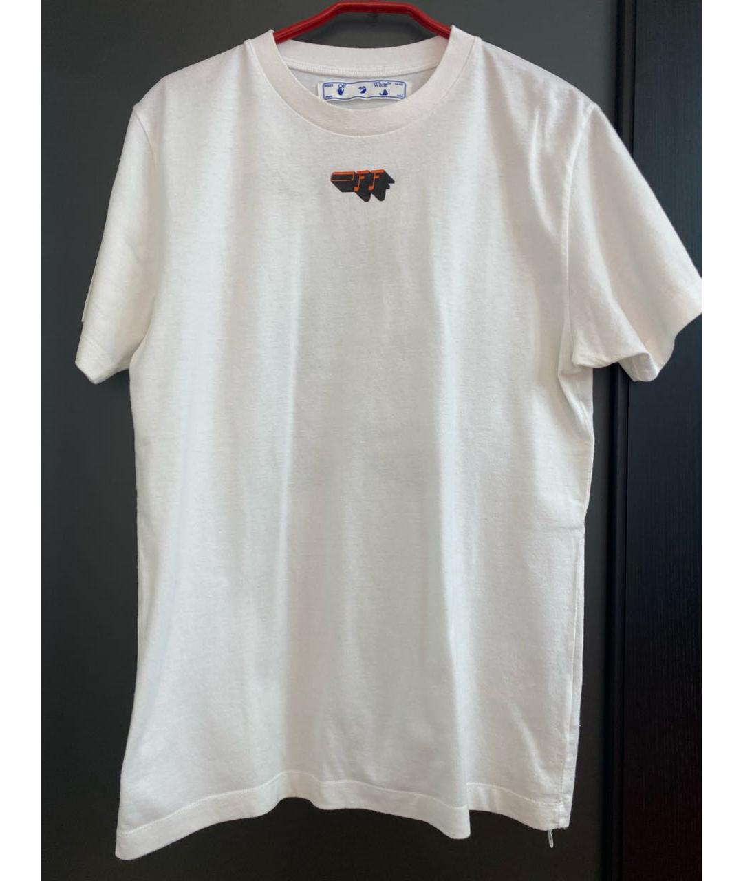 OFF-WHITE Белая хлопковая футболка, фото 8