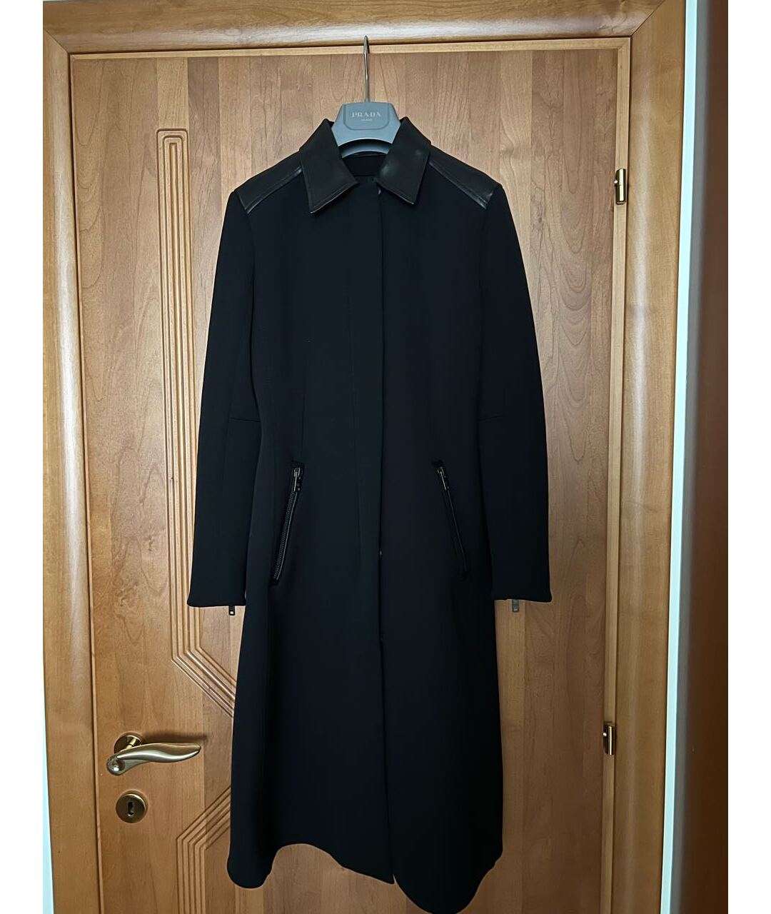 PRADA Черное полиамидовое пальто, фото 8