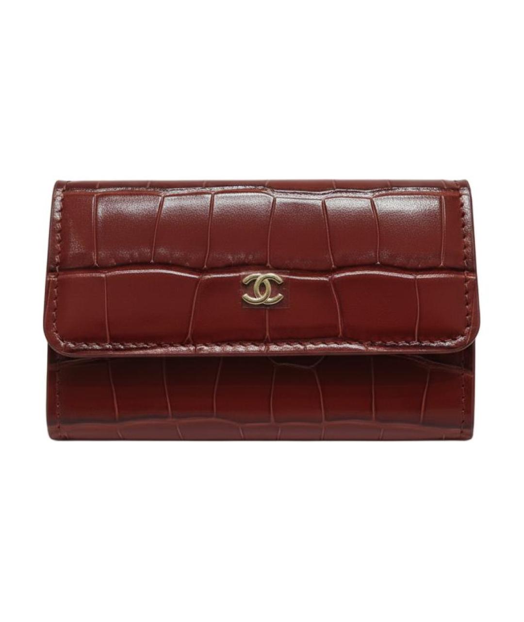 CHANEL Красный кожаный кардхолдер, фото 1