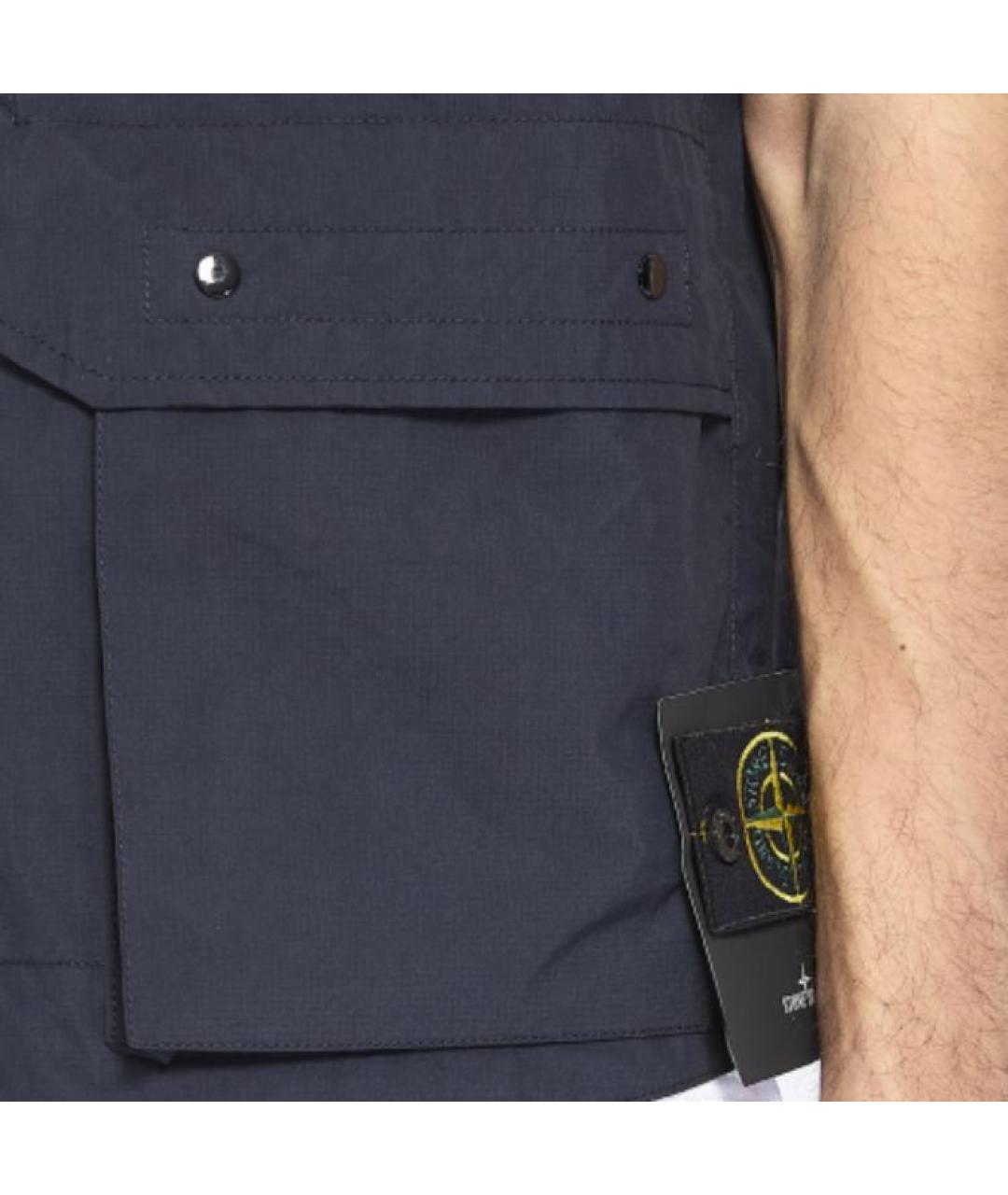 STONE ISLAND Темно-синий жилет, фото 5