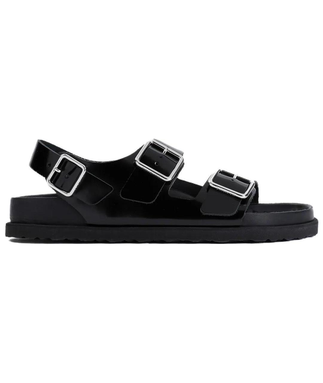 BIRKENSTOCK Черные кожаные сандалии, фото 1