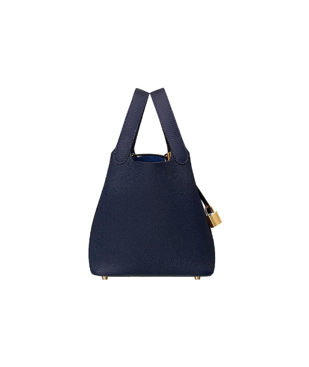 HERMES Темно-синяя кожаная сумка через плечо, фото 2