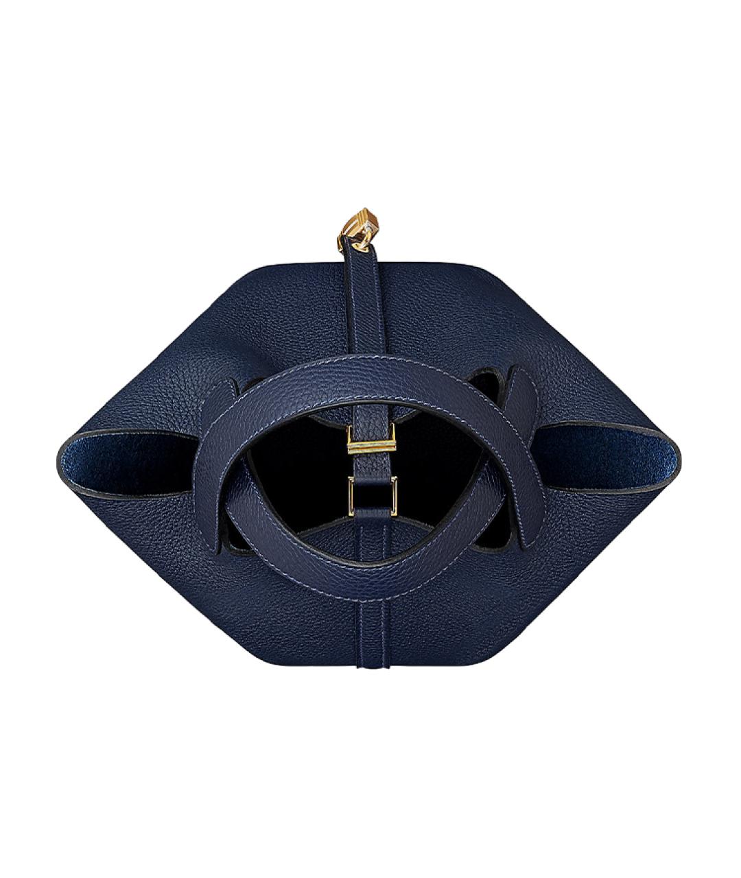 HERMES Темно-синяя кожаная сумка через плечо, фото 3