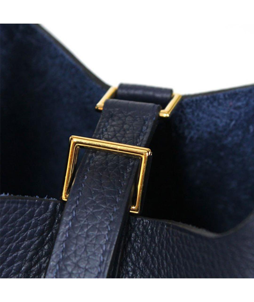 HERMES Темно-синяя кожаная сумка через плечо, фото 4