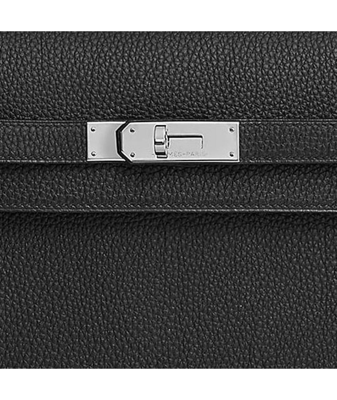 HERMES Черная кожаная папка для документов, фото 5