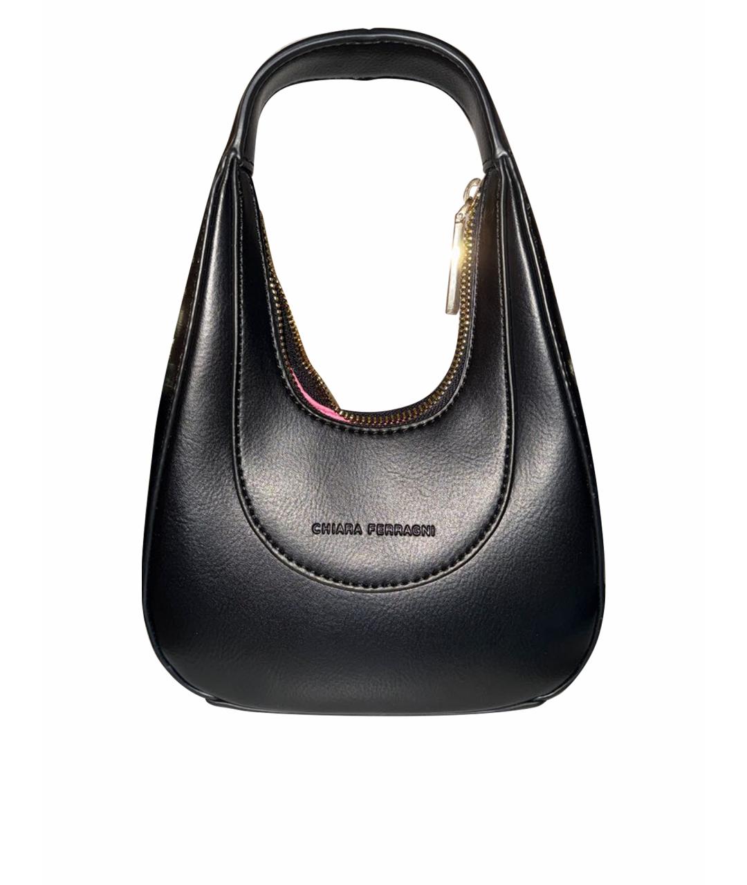 CHIARA FERRAGNI Черная сумка с короткими ручками из искусственной кожи, фото 1