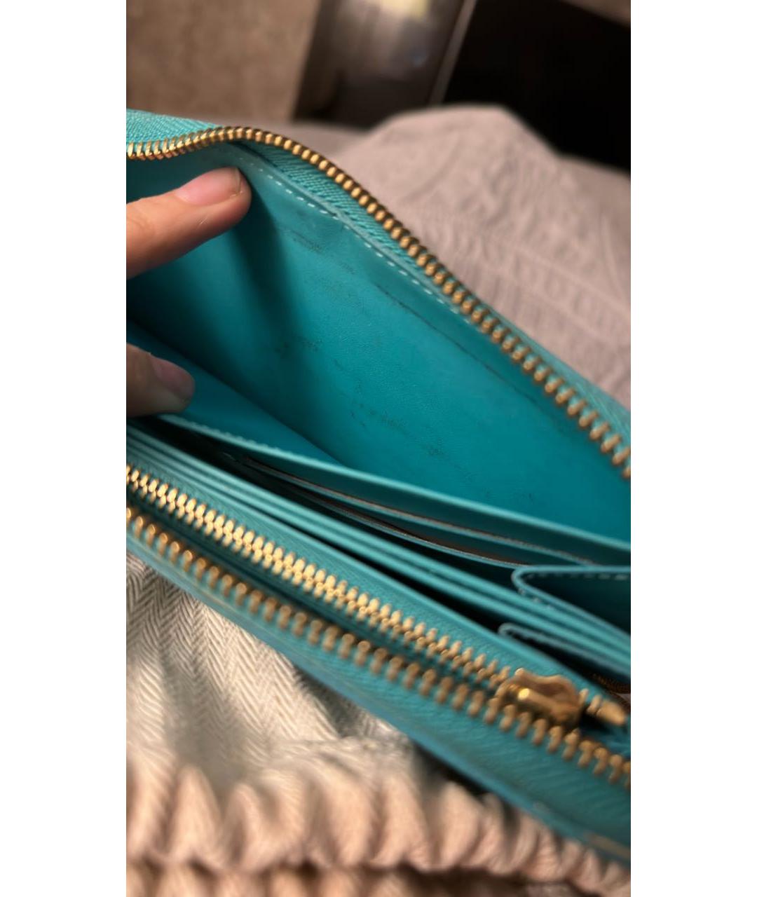 LOUIS VUITTON Бирюзовый кошелек из лакированной кожи, фото 6