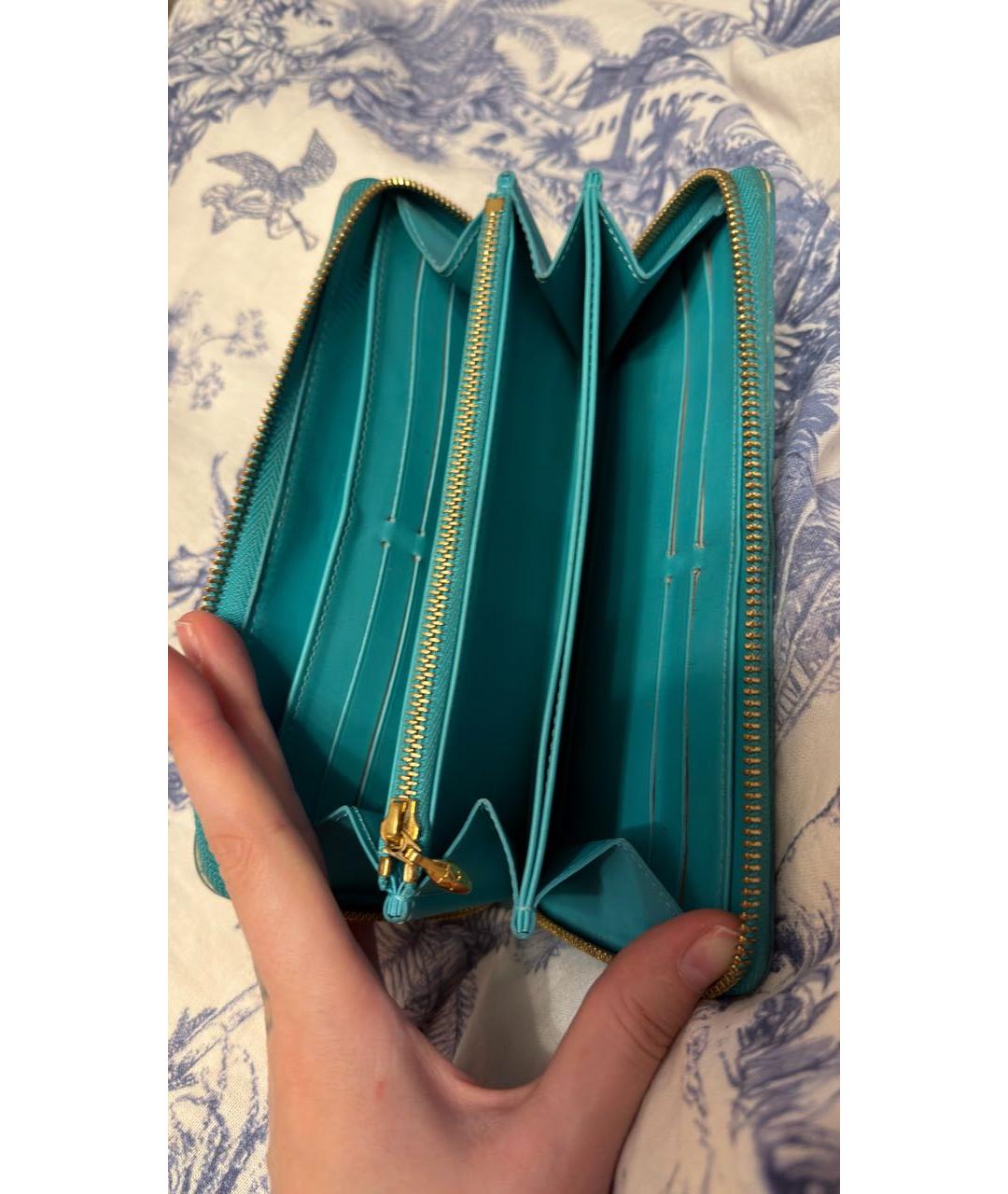 LOUIS VUITTON Бирюзовый кошелек из лакированной кожи, фото 5