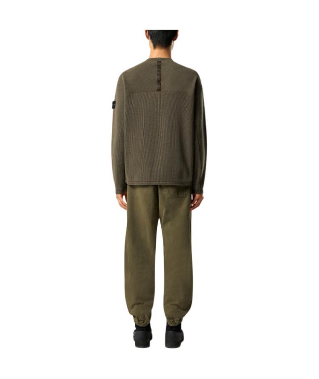 STONE ISLAND Зеленые повседневные брюки, фото 4