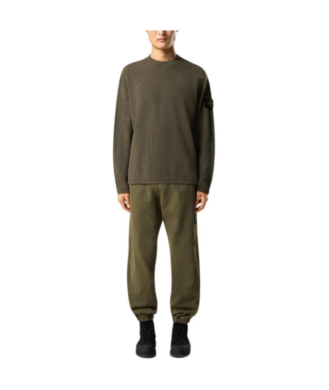 STONE ISLAND Зеленые повседневные брюки, фото 3