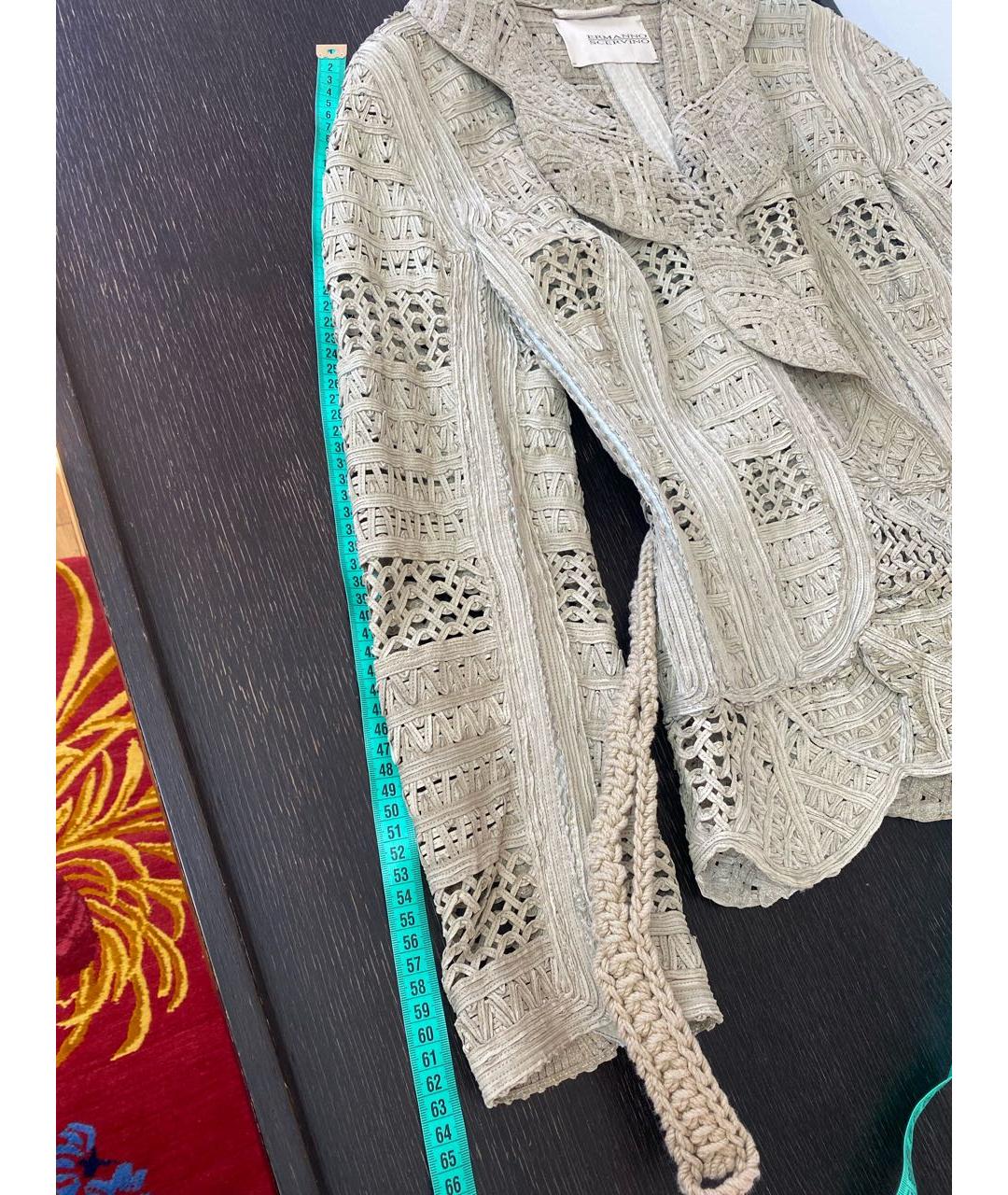 ERMANNO SCERVINO Бежевый кожаный жакет/пиджак, фото 8