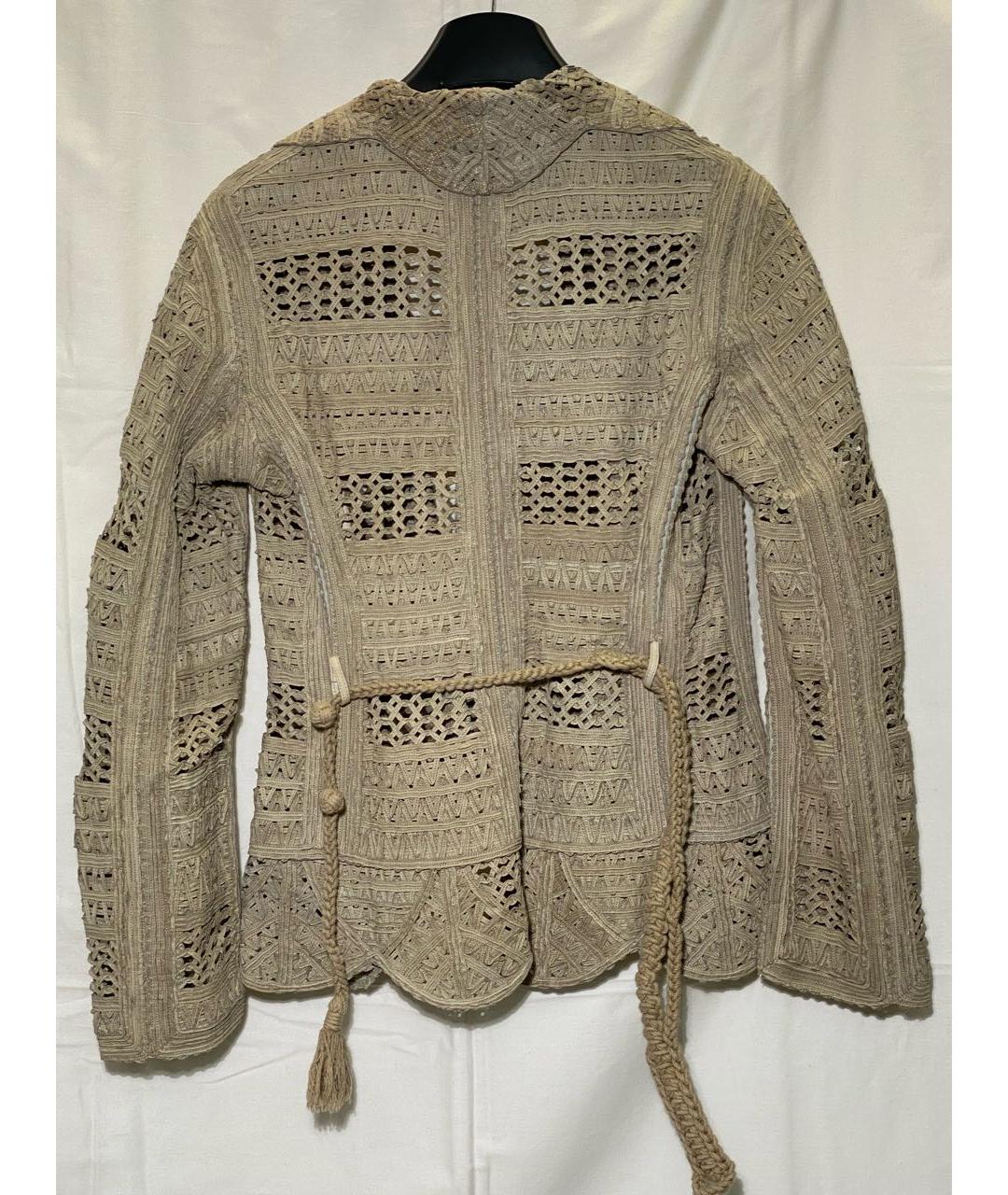 ERMANNO SCERVINO Бежевый кожаный жакет/пиджак, фото 2