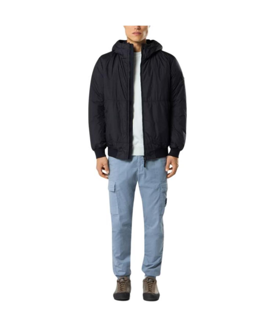 STONE ISLAND Синие прямые брюки, фото 3