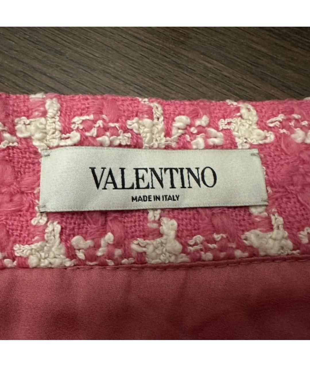 VALENTINO Коралловая твидовая юбка миди, фото 3