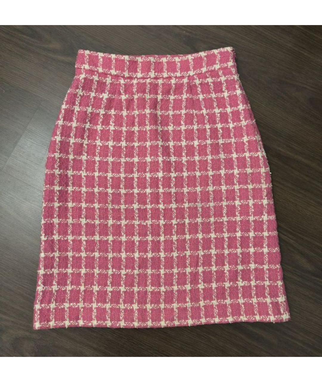 VALENTINO Коралловая твидовая юбка миди, фото 7