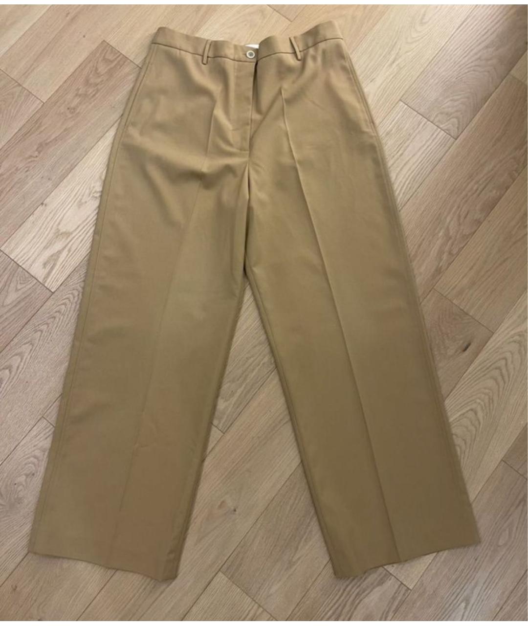 FABIANA FILIPPI Бежевые шерстяные прямые брюки, фото 5