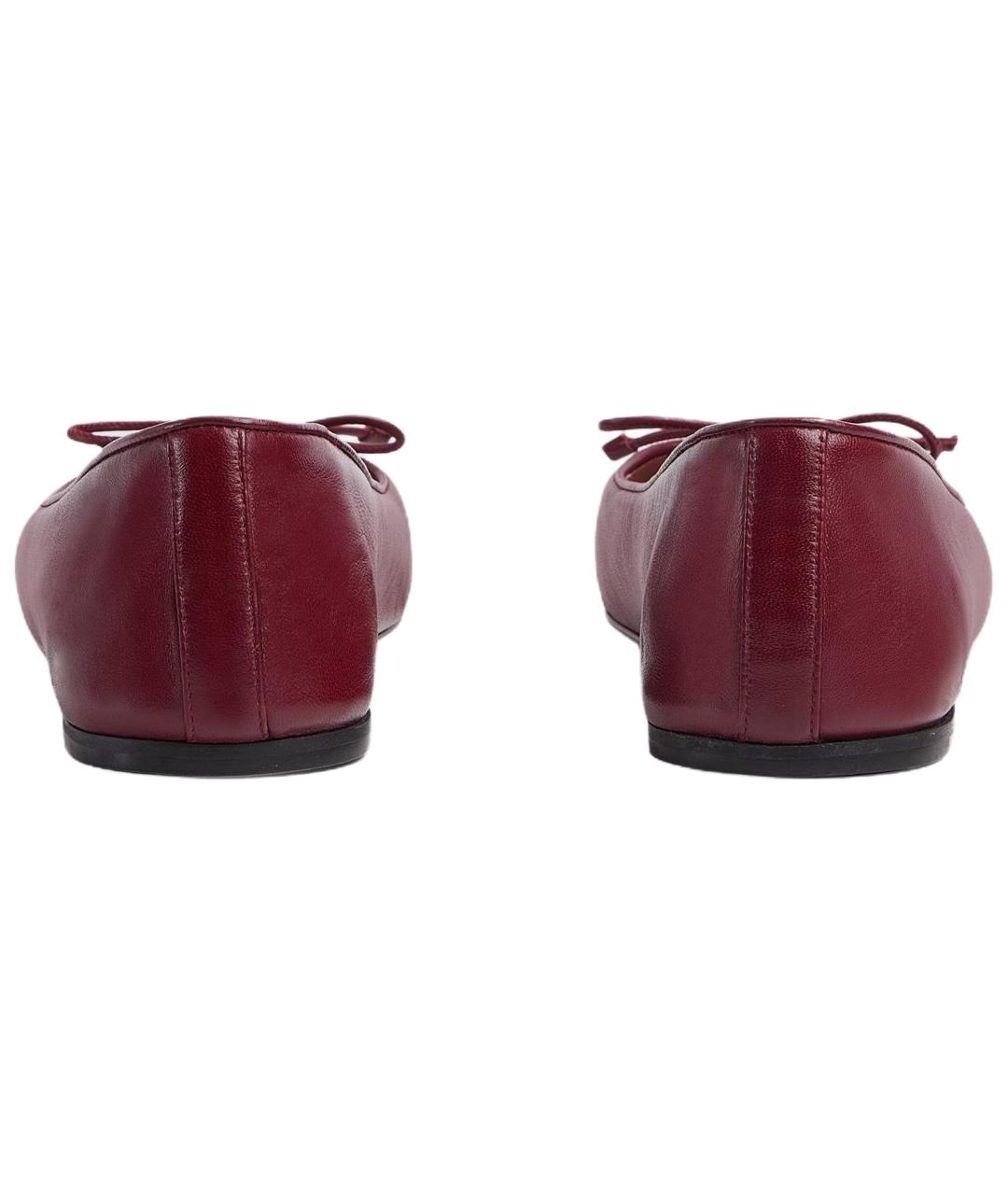 GUCCI Красные кожаные балетки, фото 5