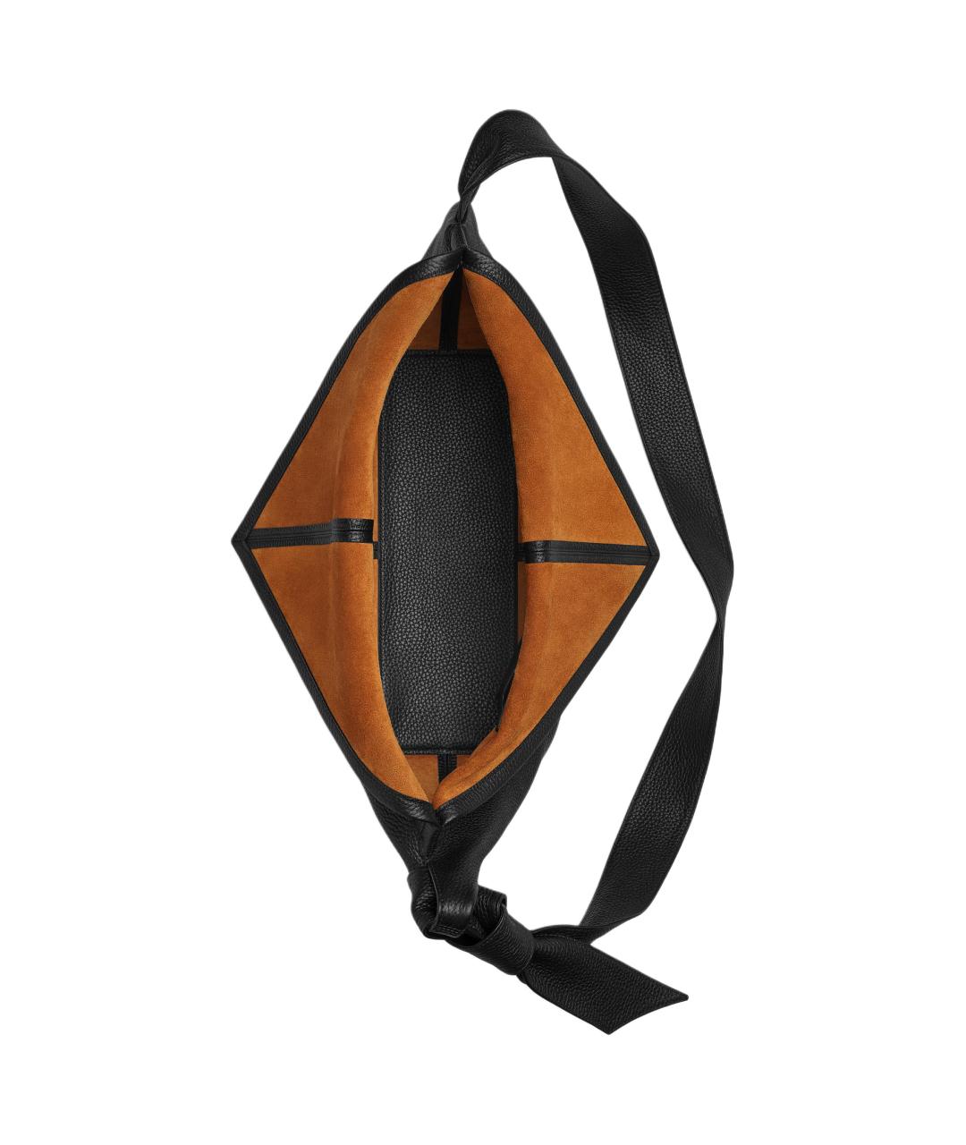 BOTTEGA VENETA Черная кожаная сумка на плечо, фото 5