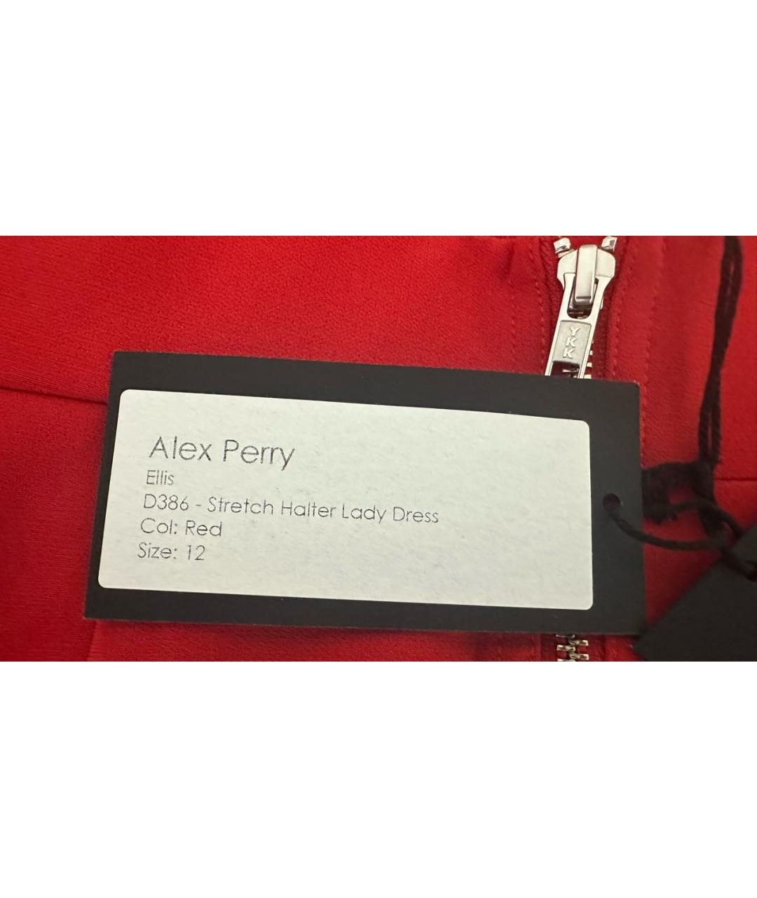 ALEX PERRY Красное полиэстеровое коктейльное платье, фото 6