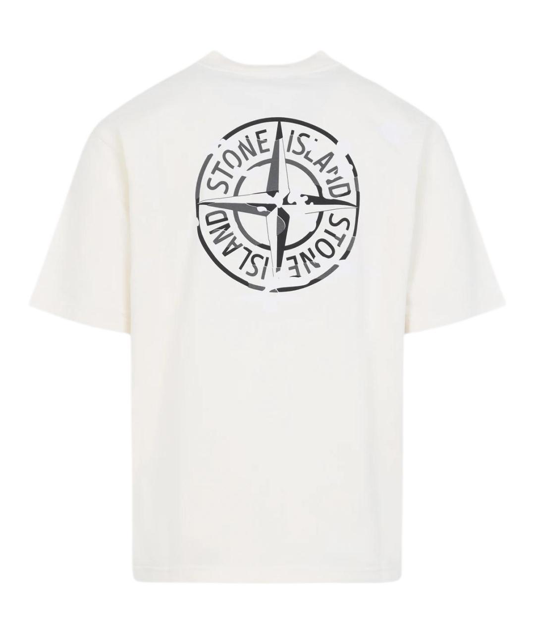 STONE ISLAND Белая футболка, фото 2