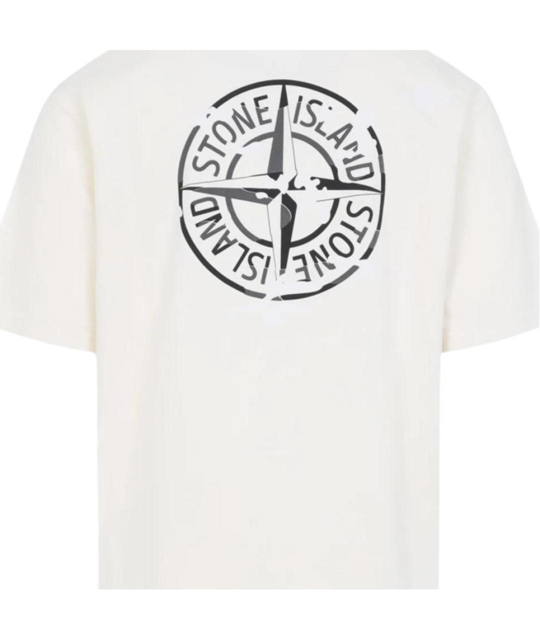 STONE ISLAND Белая футболка, фото 5