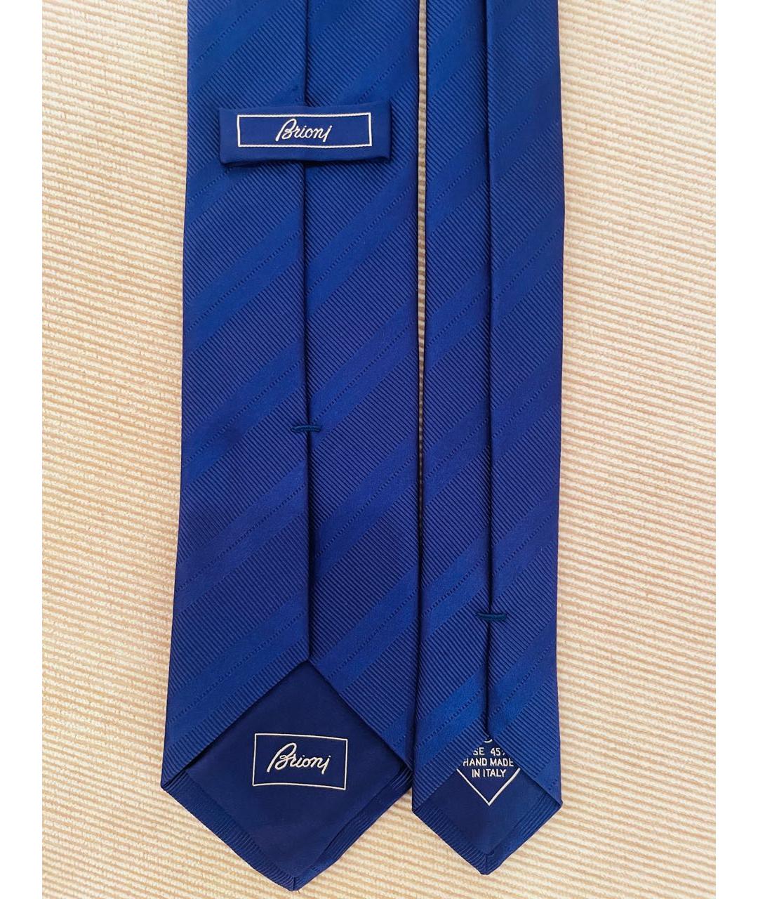 BRIONI Синий шелковый галстук, фото 2