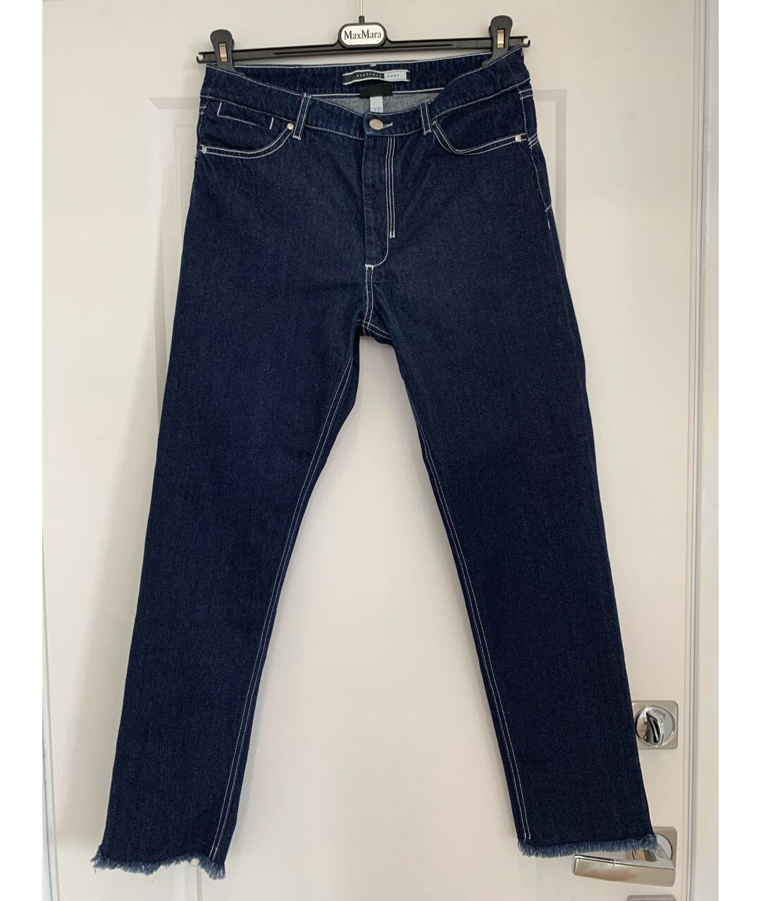 SPORT MAX CODE Темно-синие хлопковые прямые джинсы, фото 6