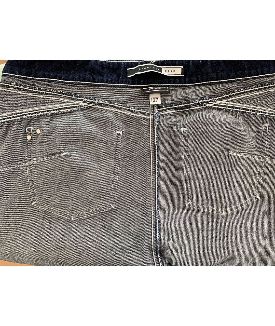 SPORT MAX CODE Темно-синие хлопковые прямые джинсы, фото 3